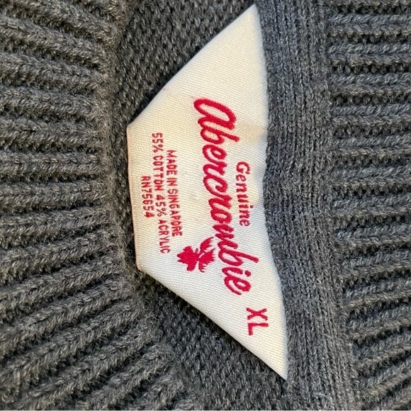 Abercrombie Grey Ski Team Sweater Red‎ White Size XL - Picture 3 of 9